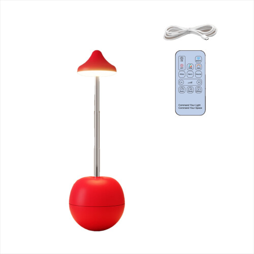 Lampada da comodino a LED regolabile in altezza con telecomando.