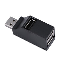 KALLORY 1Pcs Black Plastic Usb Hub for PC Computer with Multi-Port Splitting and Hot Swappable Features