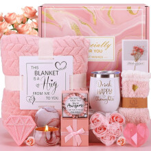 Self-Care Gift Set for Women: Pink Spa Basket, Get Well Soon & Birthday Gift – Compatible with Mom, Wife, Sister, Grandma