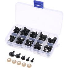 125PCS Plastic Safety Nose 5 Sizes Craft Triangle Nose for Stuffed Animals Doll Animal, Bear, Dog, Puppet DIY Making