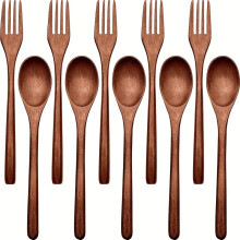 Ensemble de 10 cuillères et fourchettes en bois