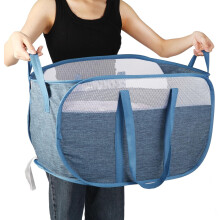 Cesto de roupa dobrável azul 61 x 35 x 35 cm