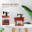 Jewelry Musical Box Dark Red ABS 1Set Rectangular Vintage Design 3