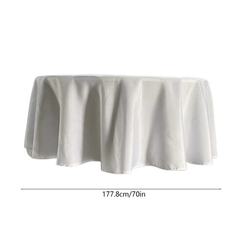 70 Inch Round Polyester Tablecloth, Wrinkle & Stain 2
