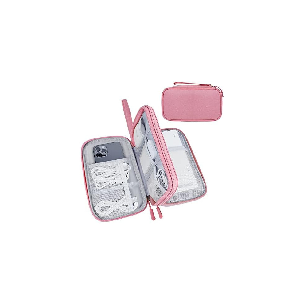Portable Waterproof Electronics Travel Organizer Bag For Chargers, Cords, Sd Cards & Small Devices Â Pink 9149926118718