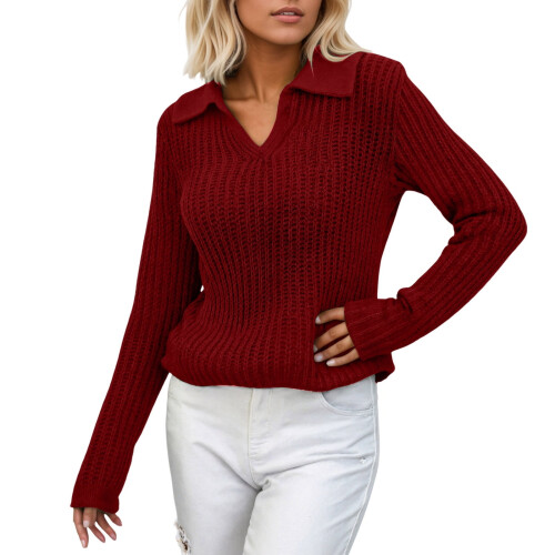 Juletrøjer til kvinder Pullover-sweater Stilfuld striktop til afslappede udflugter Behagelig pasform Alsidig hverdagsbrug til forår, efterår og