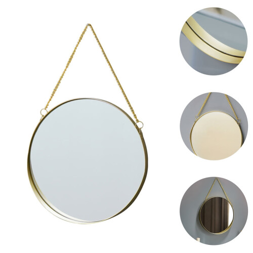 Golden Round Frameless Wall Mirror 2