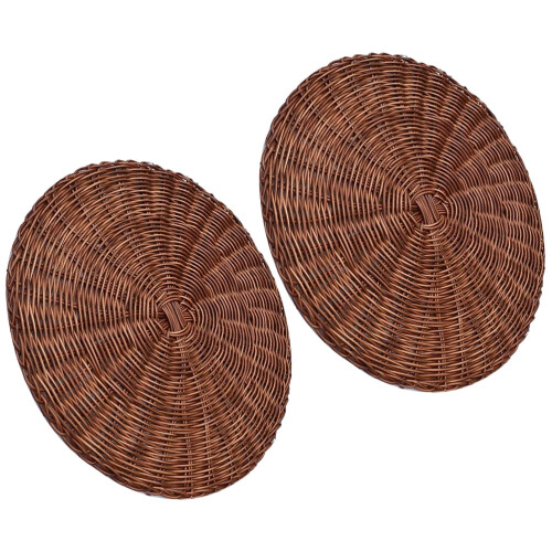 Sets de table ronds imitation rotin, lot de 8