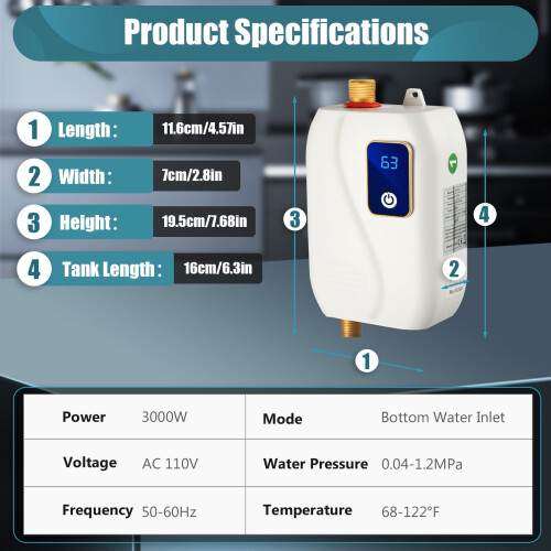 Chauffe-eau électrique instantané DENEST sous évier 120 V