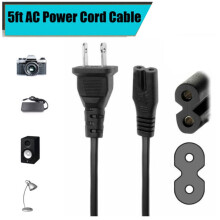 Xhy AC Power Cord Cable 5FT for PS4 & PS3 PS2 Super Slim XBOX PC 2 Prong LAPTOP PSV