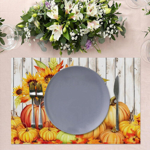 Set de 6 sets de table à motif citrouille, 30 x 45 cm 2