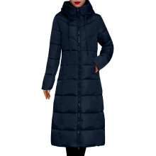 Parka d'hiver pour femme, longueur genou, avec capuche, épaisse et isolée, chaude, imperméable et coupe-vent, coupe confortable, vêtement
