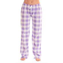 Pantaloni da casa da donna a quadri con coulisse, gamba larga, vita elasticizzata, tessuto morbido ed elasticizzato, taglie dalla S alla 5XL,