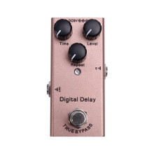 Mini pedal de efeito para guitarra elétrica com delay digital.