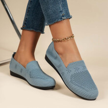 Soldes d'été ! Ballerines Itsun pour femme, bleu clair, bout rond – Chaussures décontractées confortables, respirantes et légères, pointure 9