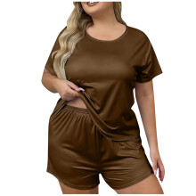 Women's Pajama Set Large Print Short Sleeve Top and Pants