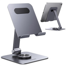 360 draaibare aluminium tablethouder voor op het bureau – in meerdere hoeken verstelbaar, compatibel met iPad Pro/Air/Mini 13"/12,9"/11"