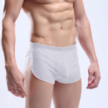 Cueca Boxer Masculina Sexy, Shorts Boxer Casuais para Pijama, Cueca Respirável com Abertura Lateral, Shorts Esportivos