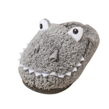 Pantuflas infantiles Ediodpoh con lindos dibujos animados de animales, cálidas, suaves y de suela plana para otoño/invierno – Gris, Talla 5