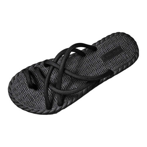 Άνετες σαγιονάρες Ediodpoh για άνδρες, casual σανδάλια παραλίας με επίπεδη σόλα, μαύρες,