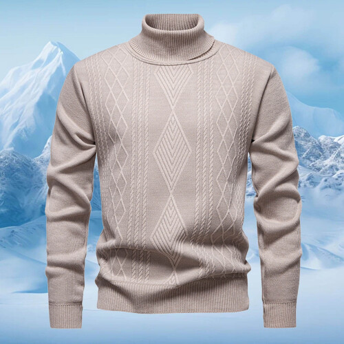 Pull de Noël moche pour homme, doublé et chaud, col montant 1
