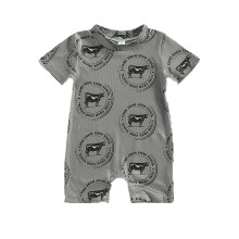 Mono de verano informal de manga corta para niños y niñas, estampado de dibujos animados de animales y letras, cuello redondo, para jugar al aire