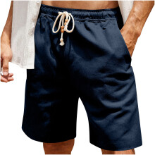Pantalones cortos cargo de lona para hombre, informales, resistentes, flexibles, de corte relajado, ligeros, con cordón ajustable y bolsillo.
