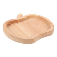 Plateau de service à fruits en bois en forme de pomme, compatible avec le plateau de service 14 x 14 x 1,5 cm, couleur kaki, lot de 1. Idéal pour