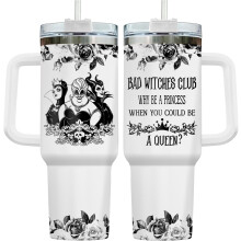 115 cl svart Spooky Boo-mugg med handtag och sugrör – vakuumisolerad mugg i rostfritt stål, rolig Halloween-present för kvinnor, män, pojkar,
