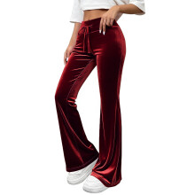 Kukoosong Slim Straight Pants voor dames, effen sportieve casual broek met elastische taille, lange broek, palazzo broek