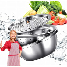 3-in-1 Edelstahl-Küchenwaschbecken
