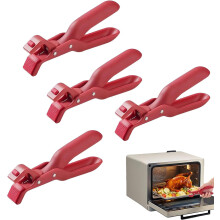 Pinzas multiángulo para platos calientes, clip de silicona antiescaldaduras para recipientes, elevador de agarre seguro – Compatible con ollas y