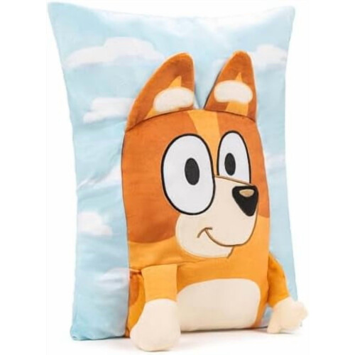 Μαξιλάρι Bluey Bingo3D Snuggle - Υπερ-μαλακό πορτοκαλί βελούδινο μαξιλάρι - Μέτρα 15 ίντσες 1