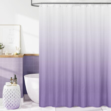 Ombregrått duschdraperi, kustnära stranddesign, vattentätt, krokar ingår, 180x180 cm, 1 panel – kompatibel med standardstänger