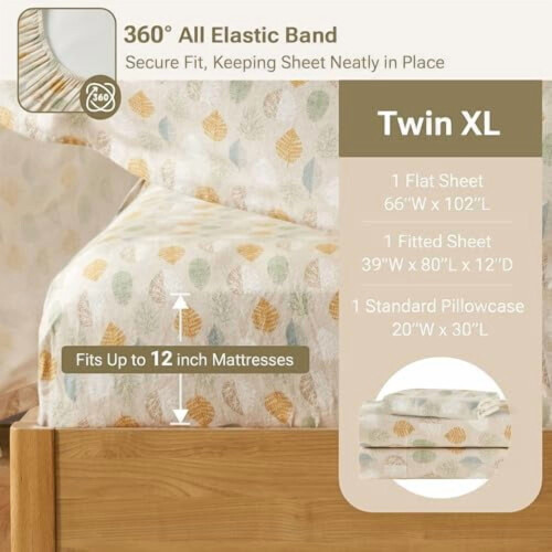 True North bomullsflanellslakensett Twin XL 3-delt 2
