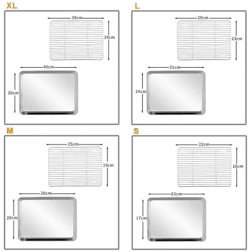 Ορθογώνιο ταψί ψησίματος μπισκότων από ανοξείδωτο ατσάλι με αφαιρούμενη σχάρα 2