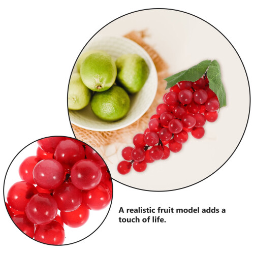 Red Foam Fake Grape String for Decor Lifelike Artificial Fruit String Ideal for Home and Display6ft 2