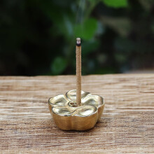 soportes de incienso de metal, mini soporte de incienso de cobre, base de incienso con forma de flor de 3 orificios para quemador de incienso de