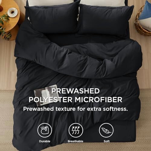 Housse de couette King – Microfibre douce prélavée, fermeture éclair 2