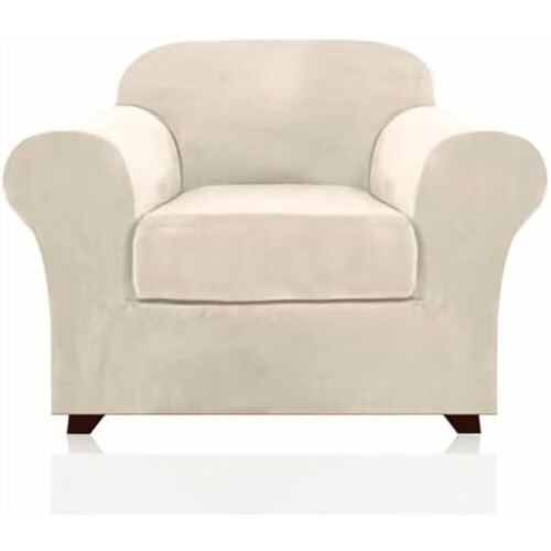 Ensemble de housse de canapé deux places en velours extensible 3 pièces