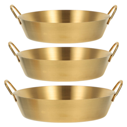 3-teiliges Edelstahl-Rührschüssel-Set, Gold
