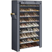 Étagère à chaussures à 10 niveaux avec couvercle anti-poussière, organisateur autoportant pour placard/entrée, peut contenir 40 à 50 paires,