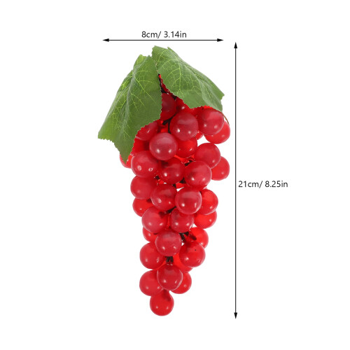 Red Foam Fake Grape String for Decor Lifelike Artificial Fruit String Ideal for Home and Display6ft 1
