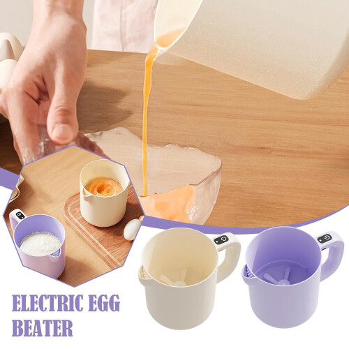 Multi-Function Electric Handheld Mixer & Egg Churn, Compatible with Whisking Eggs, Blending Milk, Baking Batter 1