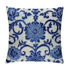 Marineblauwe bohemian korte pluche kussensloop