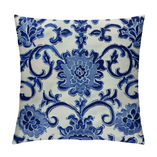 Marineblauwe bohemian korte pluche kussensloop