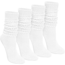4 Paar Damen-Slouch-Socken, weiche, kniehohe Scrunch-Socken, gestrickte Schlauchsocken, extra lange Socken für Damen