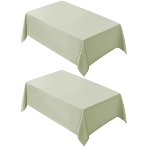 Sage Green Polyester Rectangle Tablecloth 90x156in 2-Pack
