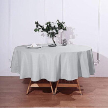 Weihnachtsfest 6-teiliges Set 90" silberne runde Polyester-Tischdecken Leinen