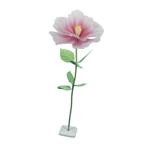 Flor artificial rosa com 50 cm de diâmetro e haste de 140 cm. 2